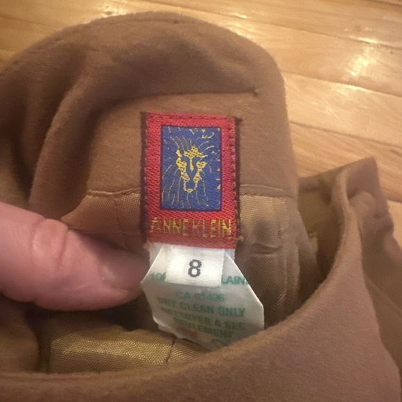 Vintage Anne Klein 70s-80s 100% Wool Midi Skirt | Camel Brown | Size 8 - Picture 4 of 6